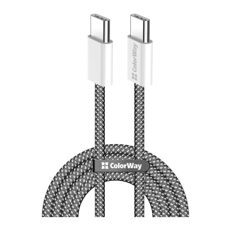 Дата кабель USB-C to USB-C 1.0m 60W 3.0А black ColorWay (CW-CBPDCC061-BK)