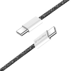 Дата кабель USB-C to USB-C 1.0m 60W 3.0А black ColorWay (CW-CBPDCC061-BK)