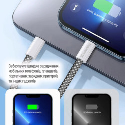 Дата кабель USB-C to USB-C 1.0m 60W 3.0А black ColorWay (CW-CBPDCC061-BK)
