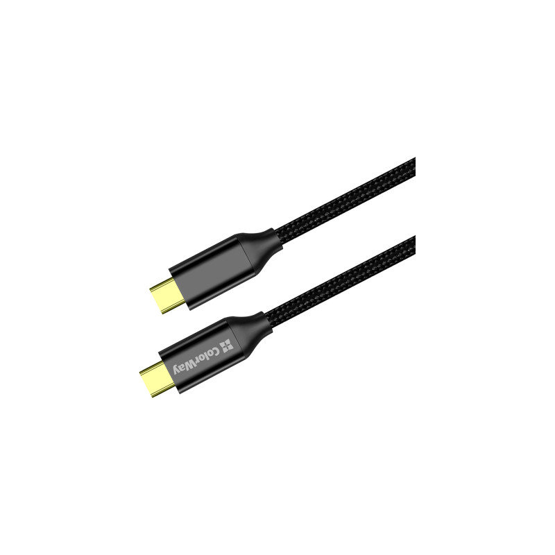 Дата кабель USB-C to USB-C 1.0m USB3.2 (20Gbps 4K PD100W) Gen2 5А black ColorWay (CW-CBPDCC062-BK)