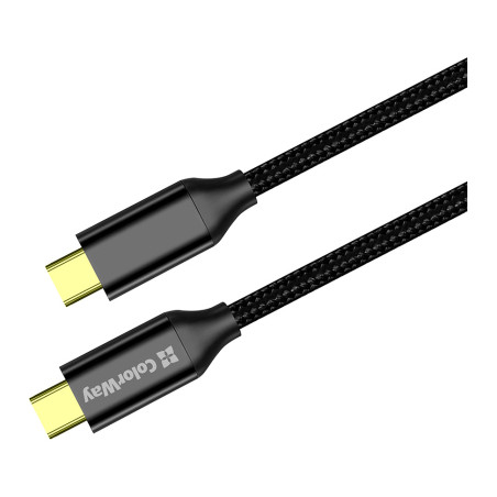 Дата кабель USB-C to USB-C 1.0m USB3.2 (20Gbps 4K PD100W) Gen2 5А black ColorWay (CW-CBPDCC062-BK)