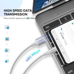 Дата кабель USB 2.0 AM to USB-C 2.0m 3.0A 18W US288 White Ugreen (60133)