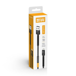 Дата кабель USB-A to Lightning 1.0m 2.4А black ColorWay (CW-CBUL063-BK)