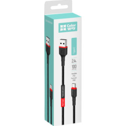 Дата кабель USB 2.0 AM to USB-C 1.0m 2.4А black ColorWay (CW-CBUC064-BK)