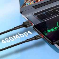 Дата кабель USB 2.0 AM to USB-C 1.0m 2.4А black ColorWay (CW-CBUC064-BK)