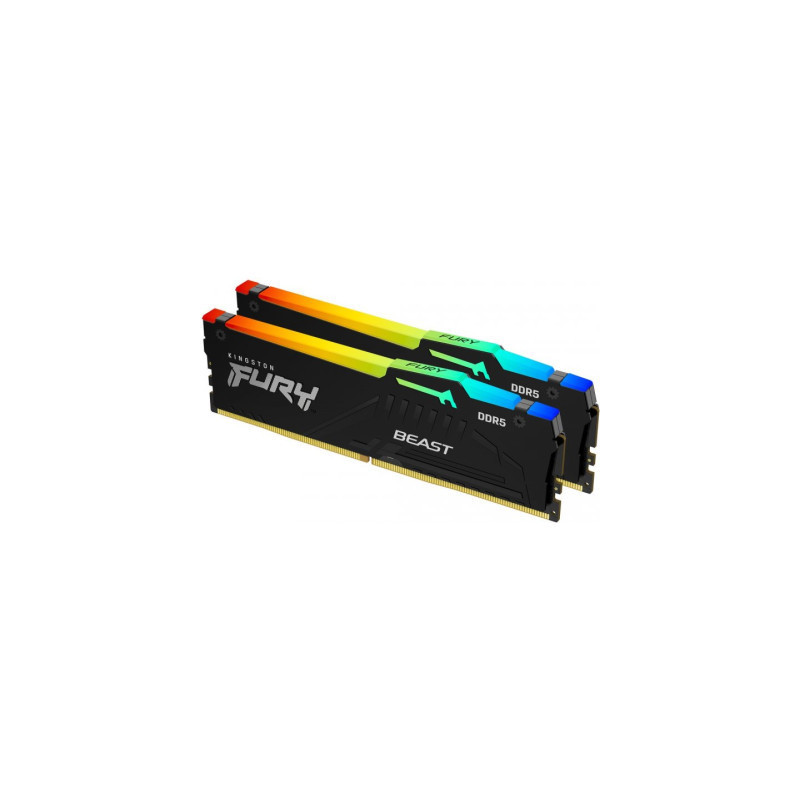 Модуль пам'яті для комп'ютера DDR5 32GB (2x16GB) 5200 MHz Beast RGB XMP Kingston Fury (ex.HyperX) (KF552C40BBAK2-32)