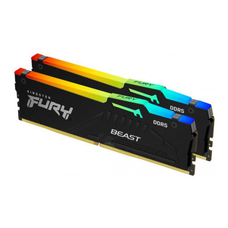 Модуль пам'яті для комп'ютера DDR5 32GB (2x16GB) 5200 MHz Beast RGB XMP Kingston Fury (ex.HyperX) (KF552C40BBAK2-32)