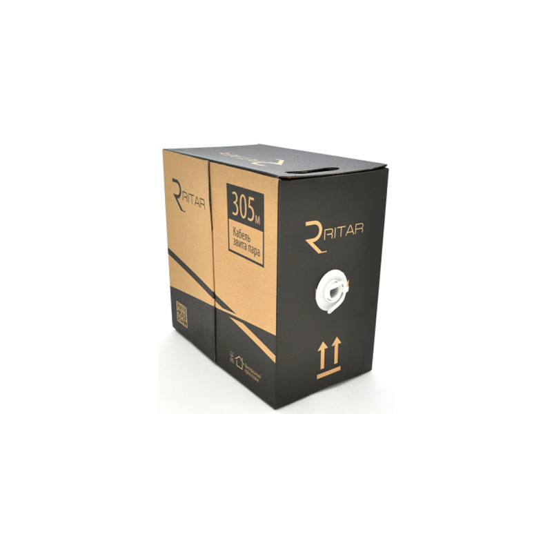Кабель мережевий Ritar FTP 305м, cat 6, CU, КНПЭ 4*2*0,56мм, Black, outdoor (03530)