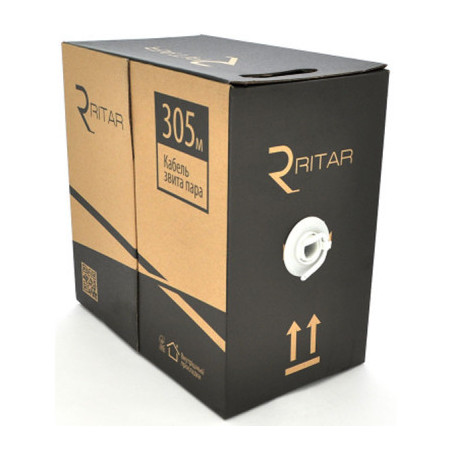 Кабель мережевий Ritar FTP 305м, cat 6, CU, КНПЭ 4*2*0,56мм, Black, outdoor (03530)