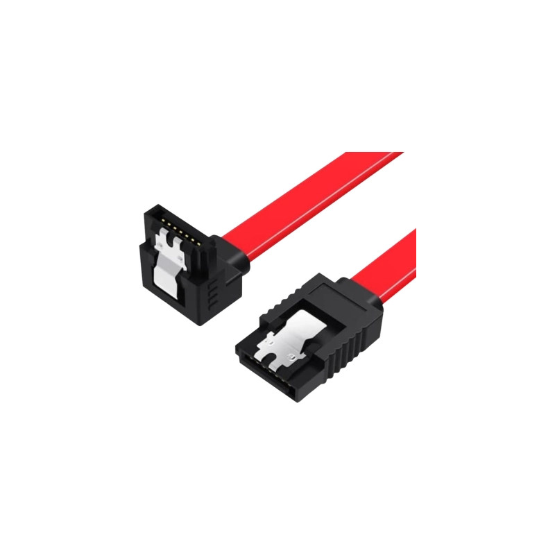 Кабель для передачі даних SATA 3.0 7pin F/F 0.5m L Red Vention (KDDRD)