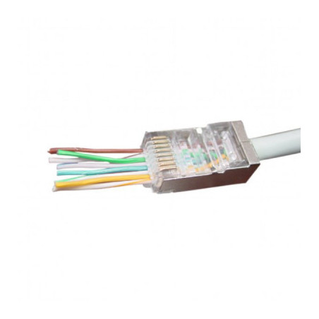 Конектор RJ45 cat.5e FTP 8P8C * 50 (наскрізні отв., позолоч. конт.) Cablexpert (LC-PTF-01/50)