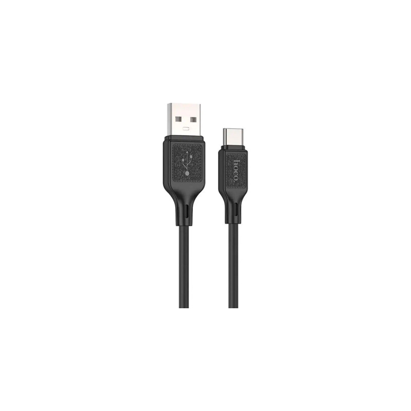 Дата кабель USB 2.0 AM to USB-C 1.0m Cool silicone X90 black HOCO (6931474788443)