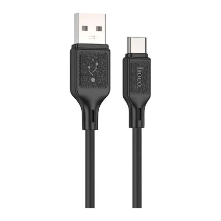 Дата кабель USB 2.0 AM to USB-C 1.0m Cool silicone X90 black HOCO (6931474788443)