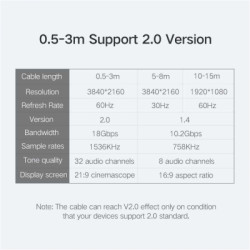 Кабель мультимедійний HDMI M to HDMI M 1.5m HD104 black Ugreen (60820)