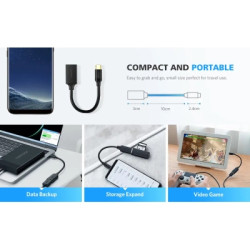 Перехідник OTG USB 3.0 AF to USB-C US154 black Ugreen (30701)