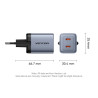 Зарядний пристрій Vention 2xUSB-C PD45W GaN gray (FCDH0-EU)
