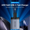 Зарядний пристрій Vention 2xUSB-C PD45W GaN transparent gray (FCFH0-EU)