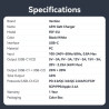 Зарядний пристрій Vention 2xUSB-C PD45W GaN transparent white (FCFW0-EU)