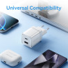 Зарядний пристрій Vention 1xUSB-C PD70W + 1xUSB QC3.0 22.5W GaN transparent gray (FCGH0-EU)