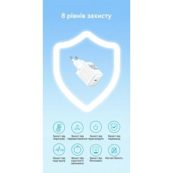 Зарядний пристрій Vention USB-C PD20W GaN white (FEPW0-EU)