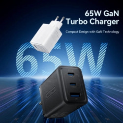 Зарядний пристрій Vention 2xUSB-C PD65W + 1xUSB QC3.0 60W GaN white (FERW0-EU)
