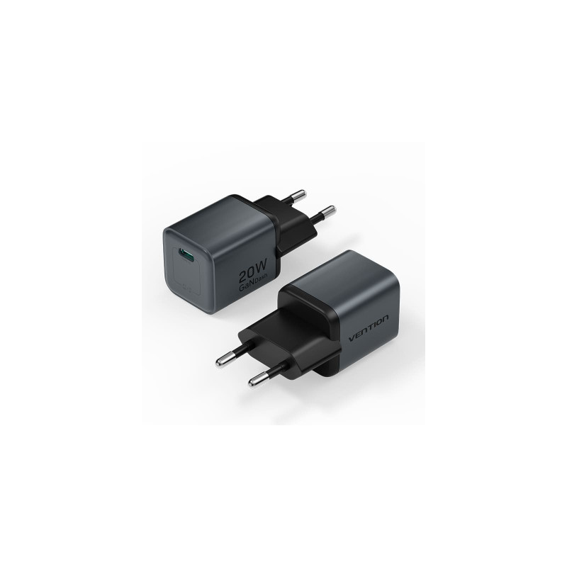 Зарядний пристрій Vention USB-C PD20W GaN gray (FEVH0-EU)