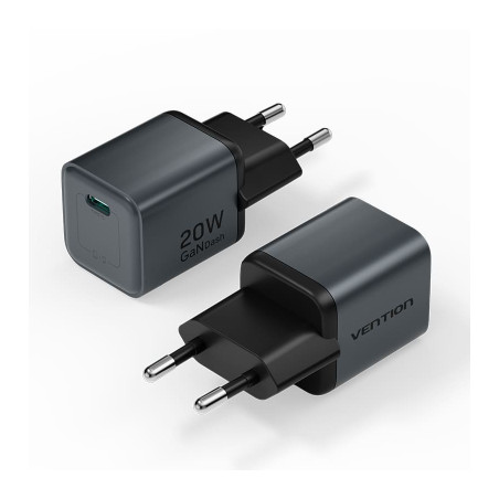 Зарядний пристрій Vention USB-C PD20W GaN gray (FEVH0-EU)