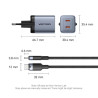 Зарядний пристрій Vention 2xUSB-C PD45W GaN + cable USB-C to USB-C 1.0m black gray (TZ-FCDH0-EU)