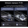 Зарядний пристрій Vention 1xUSB-C PD70W + 1xUSB QC3.0 22.5W GaN + cable USB-C to USB-C 1.0m 5A gray (TZ-FCGH0-EU)