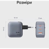 Зарядний пристрій Vention 1xUSB-C PD70W + 1xUSB QC3.0 22.5W GaN + cable USB-C to USB-C 1.0m 5A gray (TZ-FCGH0-EU)