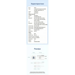 Зарядний пристрій Vention 1xUSB-C PD30W + 1xUSB QC3.0 30W GaN + cable USB-C to USB-C 1.0m white (TZ-FEQW0-EU-01)