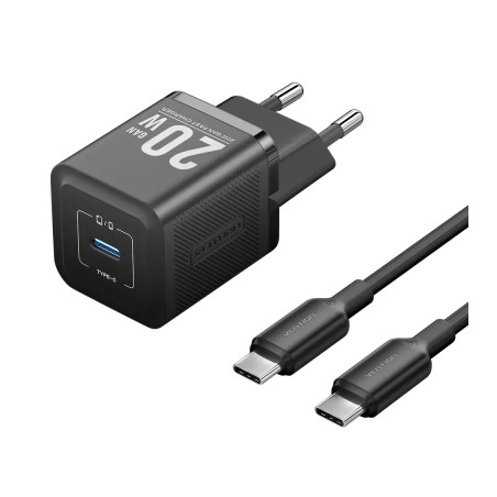 Зарядний пристрій Vention USB-C PD20W GaN black (FEPB0-EU)