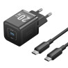 Зарядний пристрій Vention USB-C PD20W GaN black (FEPB0-EU)