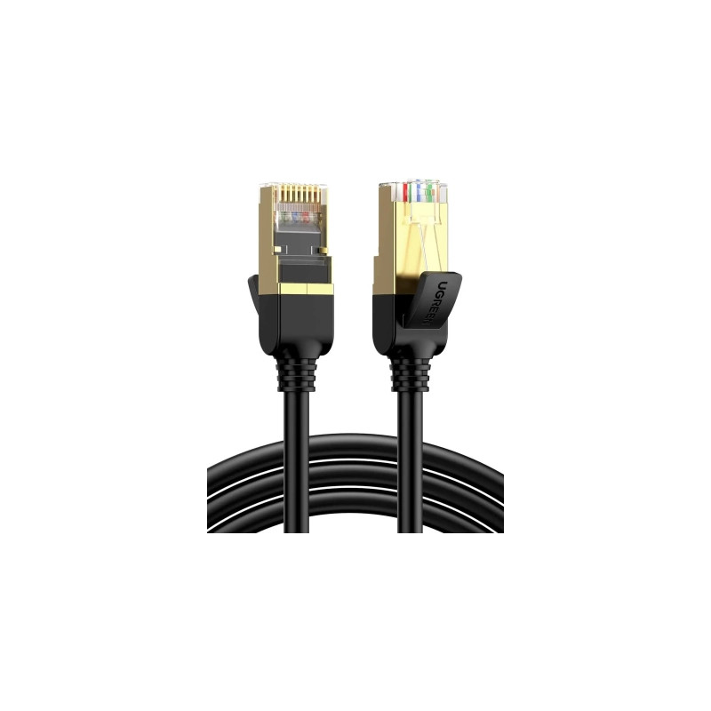 Патч-корд 1м, F/FTP cat 7 RJ-45 black Ugreen (U_11268)