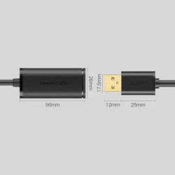 Дата кабель USB 2.0 AM to AF 15.0m Active black Ugreen (10323)