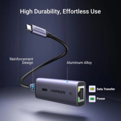 Перехідник USB-C to RJ45 Ethernet 2500Mbps Ugreen (25052)