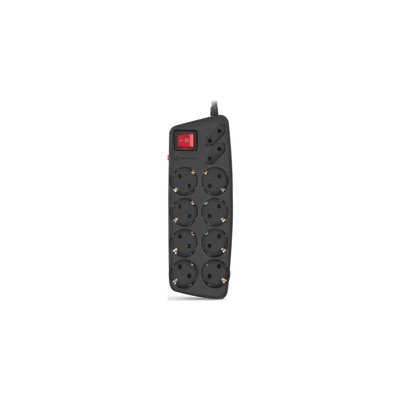 Мережевий фільтр живлення REAL-EL RS-Protect 505, 1.8m, black (EL122300044)