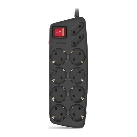 Мережевий фільтр живлення REAL-EL RS-Protect 505, 1.8m, black (EL122300044)