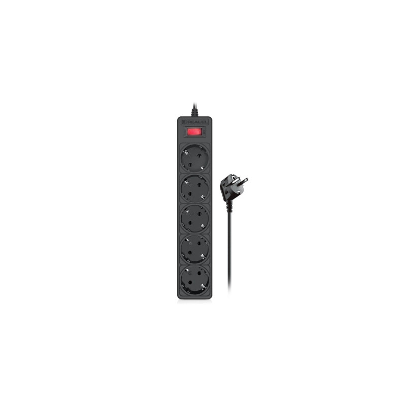 Мережевий фільтр живлення REAL-EL RS-Protect 505, 5m, black (EL122300046)