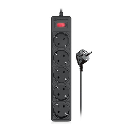 Мережевий фільтр живлення REAL-EL RS-Protect 505, 5m, black (EL122300046)