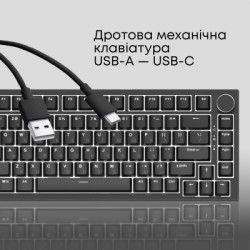 Клавіатура Ajazz AK820 Red Switch USB-C UA Black (AK820-R-B)