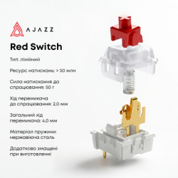Клавіатура Ajazz AK820 Red Switch USB-C UA Black (AK820-R-B)