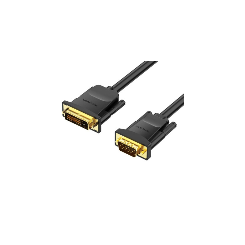 Кабель мультимедійний DVI M to VGA M 1.5m 24+1pin black Vention (EABBG)