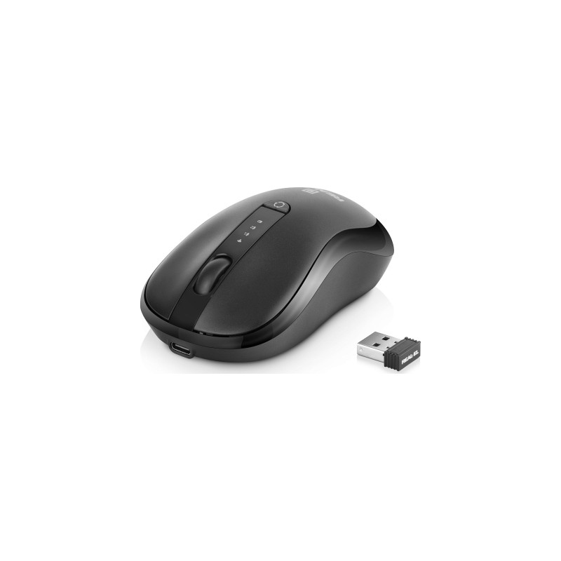Мишка REAL-EL RM-450W Wireless/Bluetooth Black/Gray (EL123200046)