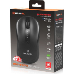 Мишка REAL-EL RM-450W Wireless/Bluetooth Black/Gray (EL123200046)