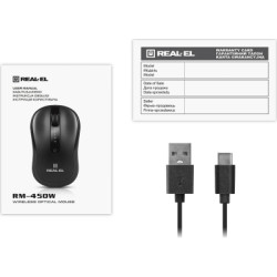 Мишка REAL-EL RM-450W Wireless/Bluetooth Black/Gray (EL123200046)
