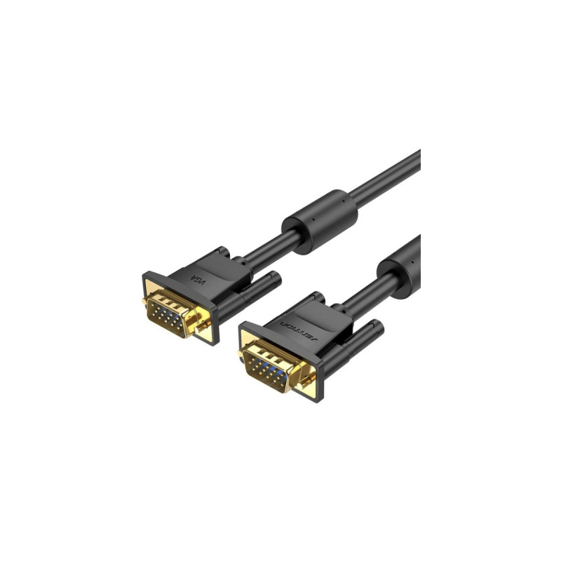Кабель мультимедійний VGA M to VGA M 1.0m ferrite black Vention (DAEBF)