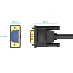 Кабель мультимедійний VGA M to VGA M 1.0m ferrite black Vention (DAEBF)