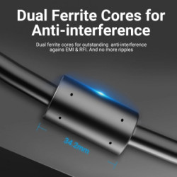 Кабель мультимедійний VGA M to VGA M 1.0m ferrite black Vention (DAEBF)