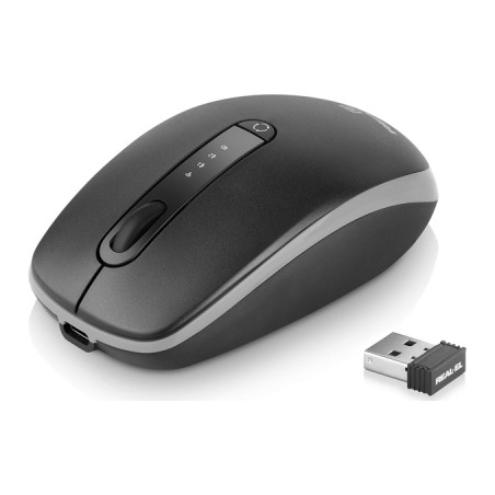 Мишка REAL-EL RM-455W Wireless/Bluetooth Black/Gray (EL123200047)